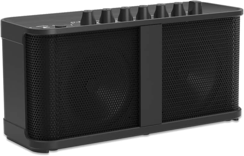 Mini Guitar Combo Amplifier, 5W Portable Electric Guitar Amp Rechargeable, Wireless Guitar Practice Amp with 7 Types Effects, Supports Headphone, AUX, REC and Gain Tone Volume Control image 1