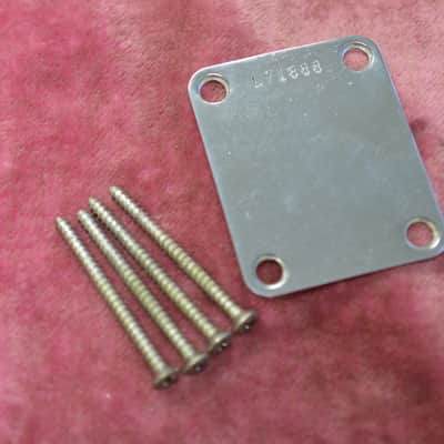 Vintage 1965 Fender PRE-CBS Stratocaster L-series Neckplate w/ Screws Telecaster Strat Tele P-BASS image 1