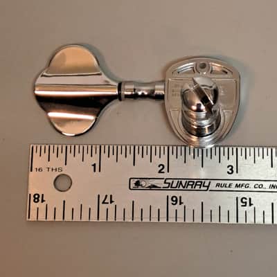 Jin Ho Bass Guitar Tuning Machines Tuners- Set of 4 In-line on Bass Side- Chrome image 6