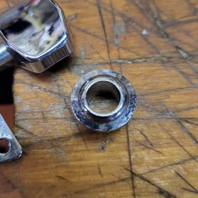 Vintage Fender 6 in a line Split Shaft F Tuner Strat Tele Electric Guitar Luthier Parts - Chrome image 3