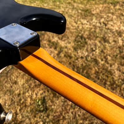 RARE 1987 Fender Japan ST-33M … MEDIUM SCALE LENGTH Stratocaster ... mythical “E-Serial” Era … 24.75" inch Stratocaster = GIBSON feel & Snap)+ Gotoh Magnum Locking Tuners + Fender GIGBAG image 24