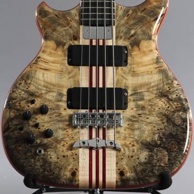 2016 Left-Handed Alembic Mark King 5 Deluxe Buckeye Burl ~Side LED's~ image 2