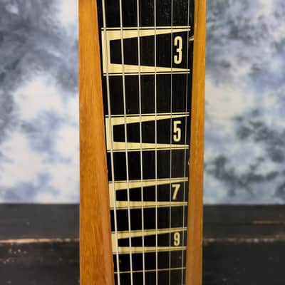 Vintage RARE 1957 Gibson Skylark Model EH-500 Korina Wood Lap Steel Guitar New Strings Pro Setup Wood Case image 8