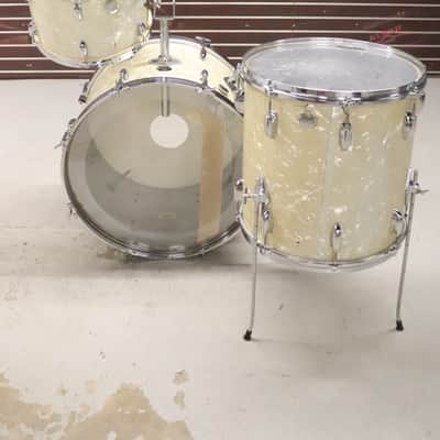 Gretsch Round Badge White Pearl 3pc Drum Kit Set Vintage 1960's image 13