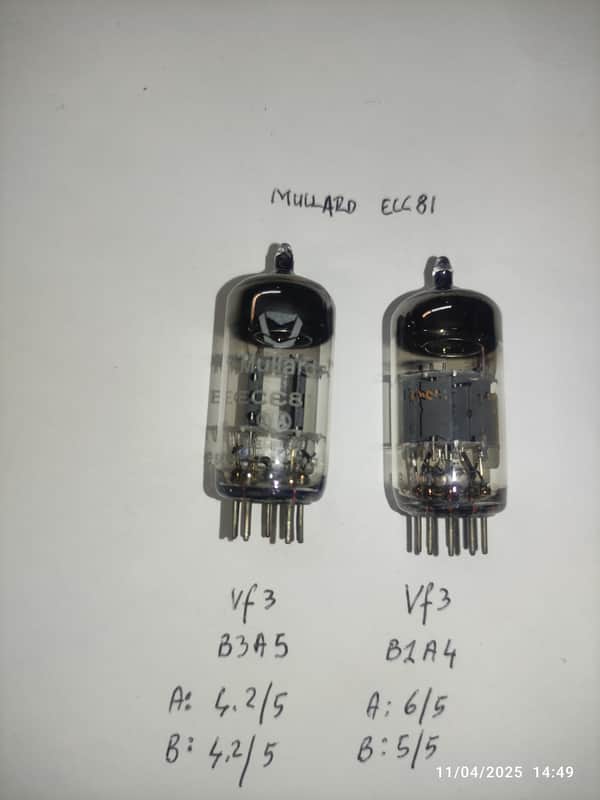 Mullard ECC81 Vintage Pair tubes for Hiwatt Marshall Orange Amp1963-1973 - Glass image 1
