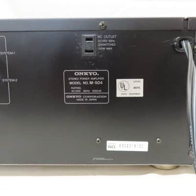 Onkyo Integra Model M-504 Stereo Power Amplifier - 165 Watts Per Channel Amp image 11
