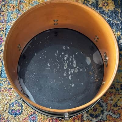Ludwig 70's Quadra Plus Drum Set Black  Vintage Blue & Olive Badge Read Listing image 16