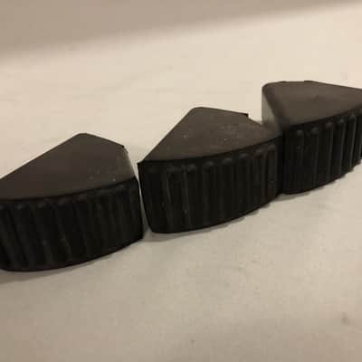 Set of (3) Floor Tom Leg Rubber Feet, Drum Parts, Black, 2” Tall, 1” Wide image 2