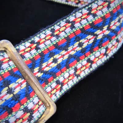 Vintage 1960s 1970s ACE Style Guitar Strap Woven Hippie Fabric Strap Beautiful Original Not Reissue image 4