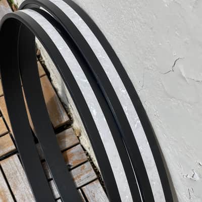 (2) Ludwig 22" White Marine Pearl Bass Drum Hoops Rims Classic Maple Legacy Inlay image 2