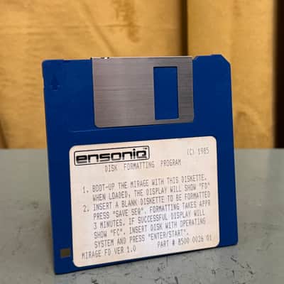 Ensoniq Disk Formatting program for Mirage 1980s