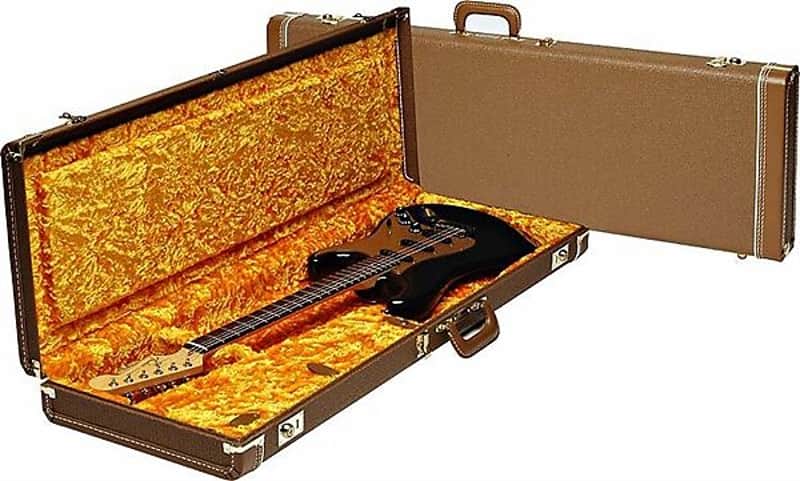 Fender hard case G&G Deluxe Strat Tele Hard Case フェンダー ハードケース エレキ Fender G&G Deluxe Strat/Tele Hardshell Case, Brown with Gold Plush