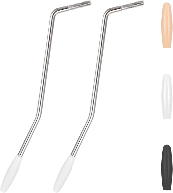 2-Pack Silver Tremolo Whammy Bars – 6mm & 5mm Thread Metal Arms w/ Tips | Electric Guitar Vibrato Replacement image 1