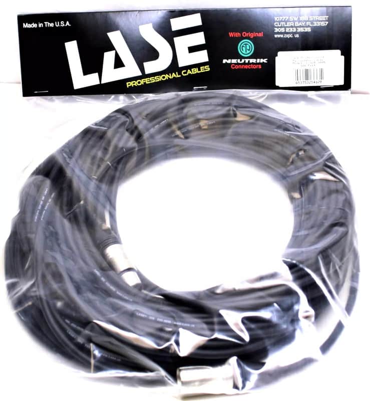 LASE 100 Ft Microphone Cable W/ NEUTRIK NC3MXX 3-Pin XLR Male to NC3FXXX Female image 1