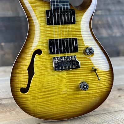 PRS Wood Library Custom 24 Semi-Hollow Flame Maple 10 Top Korina Body/Neck Ebony FB - Livingston Lemondrop 391121 image 5