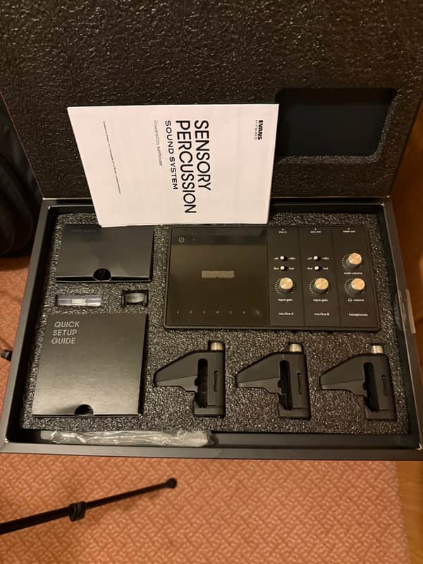 Evans Hybrid Sensory Percussion Sound System 4pc Sensor Set with Controller Module 2023 - Present - Black image 1