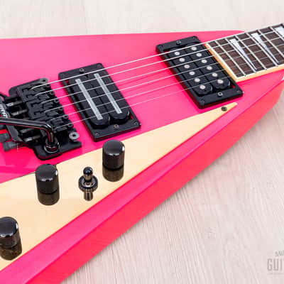 1991 Fernandes JS Limited Edition Randy Rhoads V Hot Pink Metalflake w/ Floyd Rose, Japan image 6