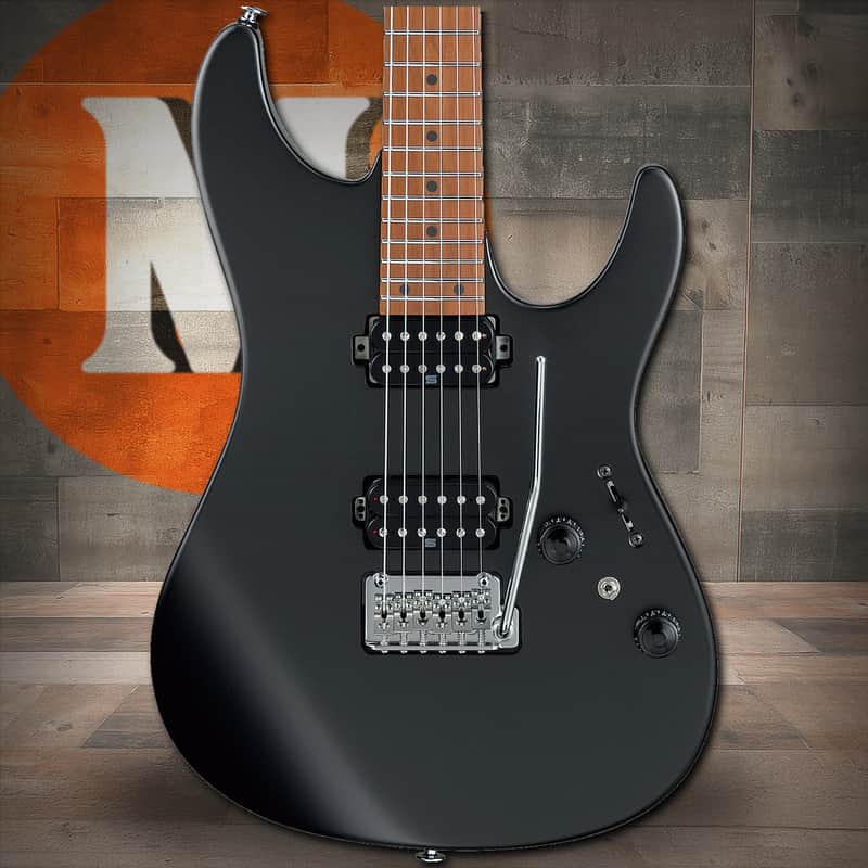 Ibanez AZ Prestige 6 String Electric Guitar w/Case - Black Flat (AZ2402BKF) image 1