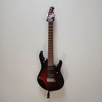 2005 Ernie Ball Music Man JP7 Piezo - Pearl Red Burst Color - w/ Original Hard Shell Case image 3