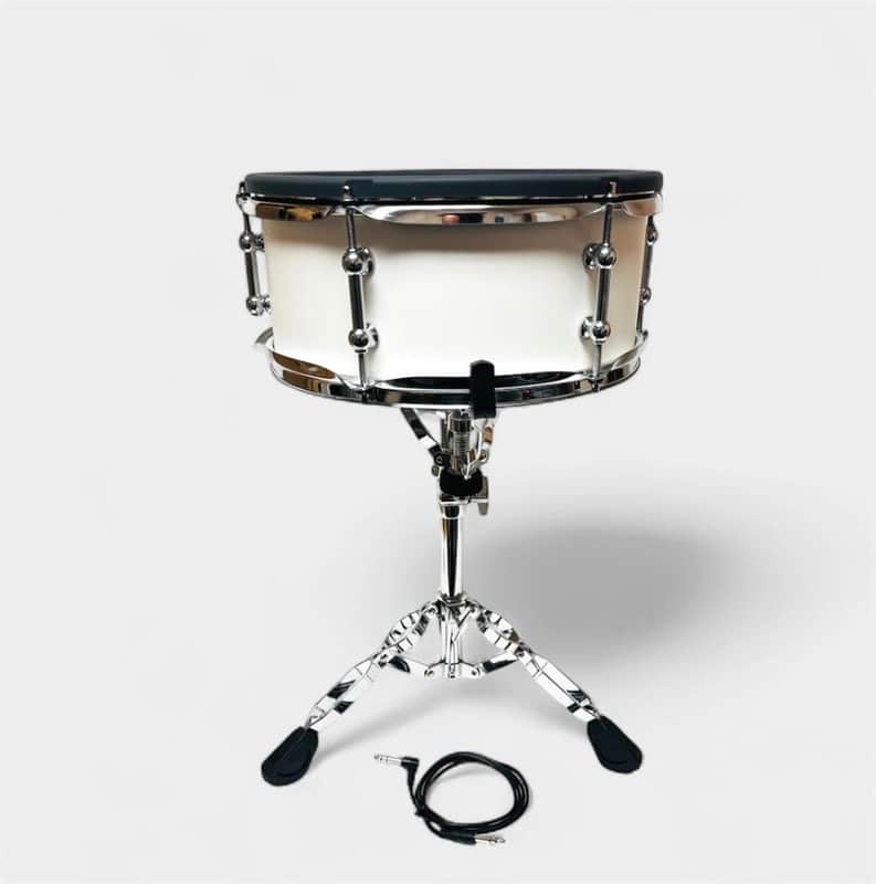 HXM 13” X 5” White Snare Drum w Stand for Roland Alesis Kit OPEN BOX image 1