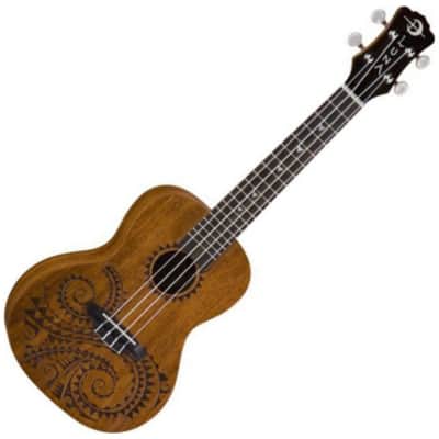 Luna UKETCMAH Concert Tattoo Mahogany Ukulele w/ Gig Bag image 2