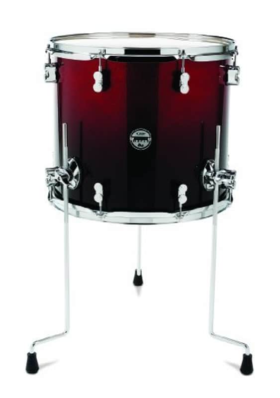 PDP Concept Maple 14x16 Floor Tom Red to Black Fade Lacquer with Chrome Hardware (PDCM1416TTRB) image 1