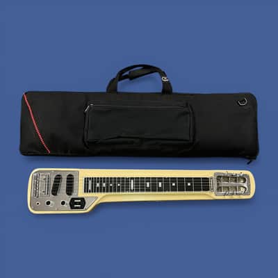 Guyatone Vintage Rare 1960s HG-92 Double Pickup Lap Steel MIJ Aged Ivory with Soft Case image 1