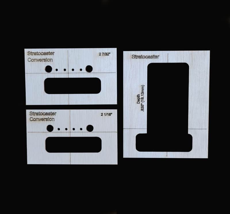 Stratocaster 6 Point to 2 Point 3pc Conversion Bridge Routing Template (2 top pcs & 1 bottom pc)) image 1
