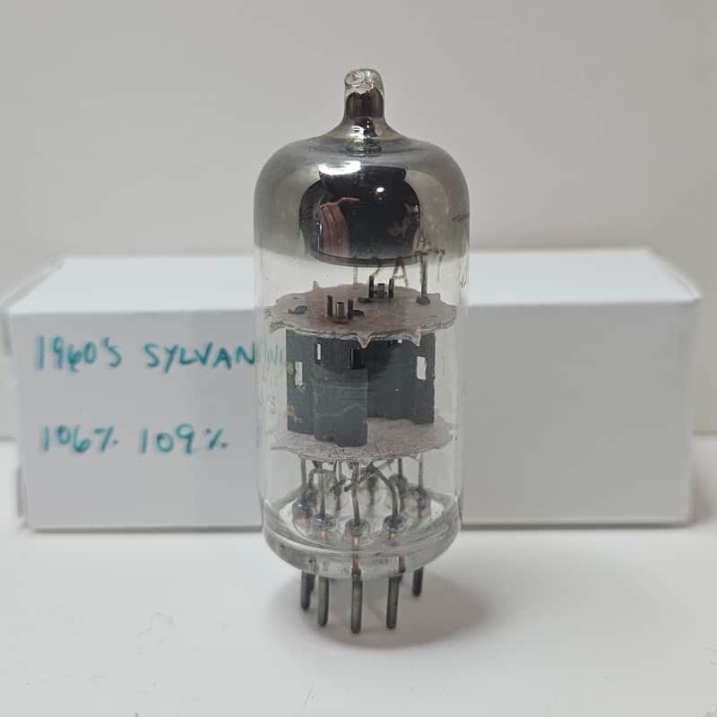 Vintage 1960's Sylvania 12AT7 Tube *TESTS NOS* 106% 109% ECC81 image 1