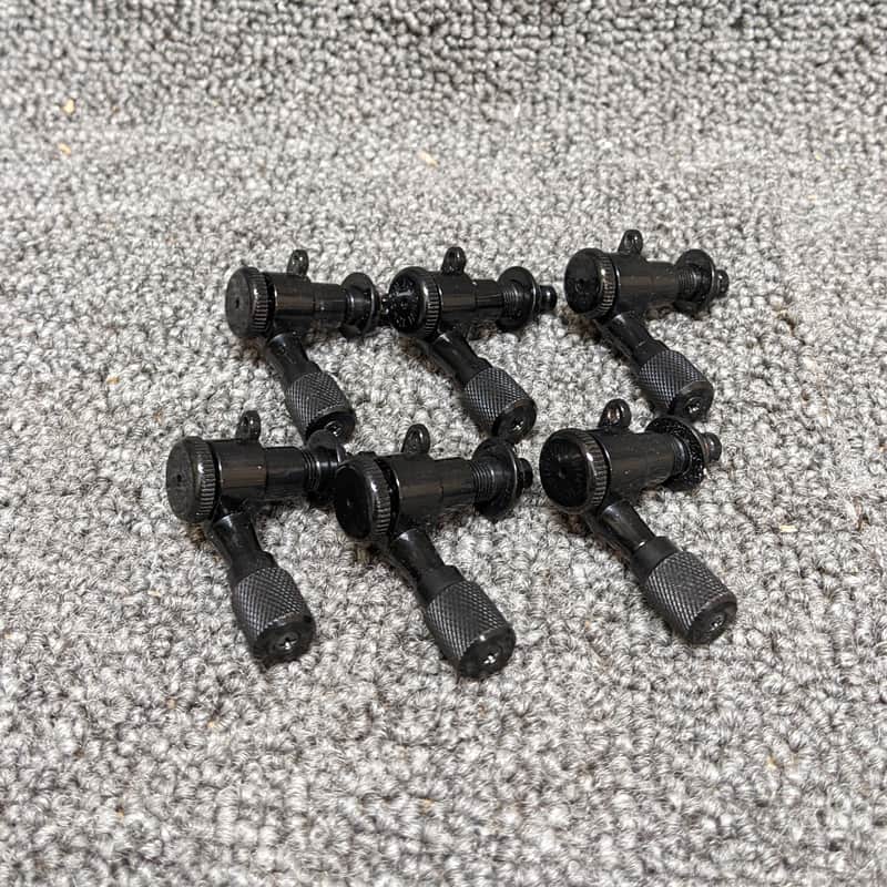 Hipshot Lefty Grip-Lock Tuning Machine Set Black with Knurled Knobs image 1