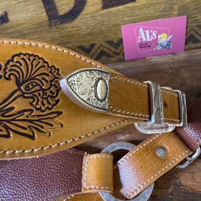 Blue Bell Straps MONTEREY Artisan Aniline Patina Washed “ ONE OF A KIND” Custom for Al’s Music Factory Silver Hardware image 20