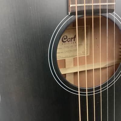Cort COREOCOTPB Core Series Spruce Acoustic Electric Guitar. Open Pore Trans Black image 2