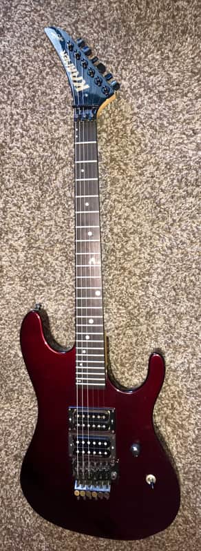 Kramer Nightswan electric guitar with hard shell case 1988 Burgundy image 1