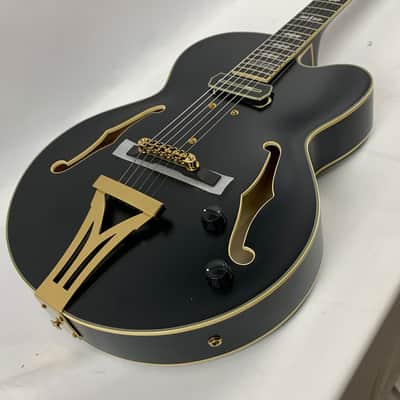 Ibanez PM3C Pat Metheny Signature Hollowbody Electric Guitar Black Low Gloss + Hardshell Case B-Stock image 8