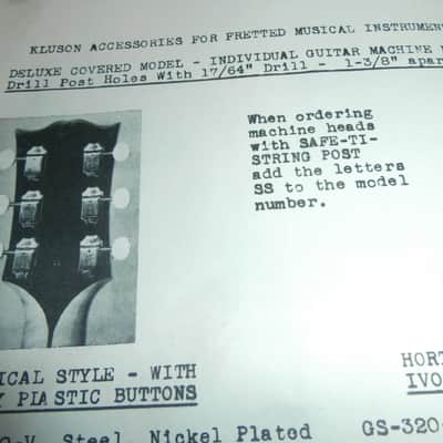 Vintage 1950 Kluson Musical Instrument Parts Catalog! Tuners, Tailpieces! RARE! image 9