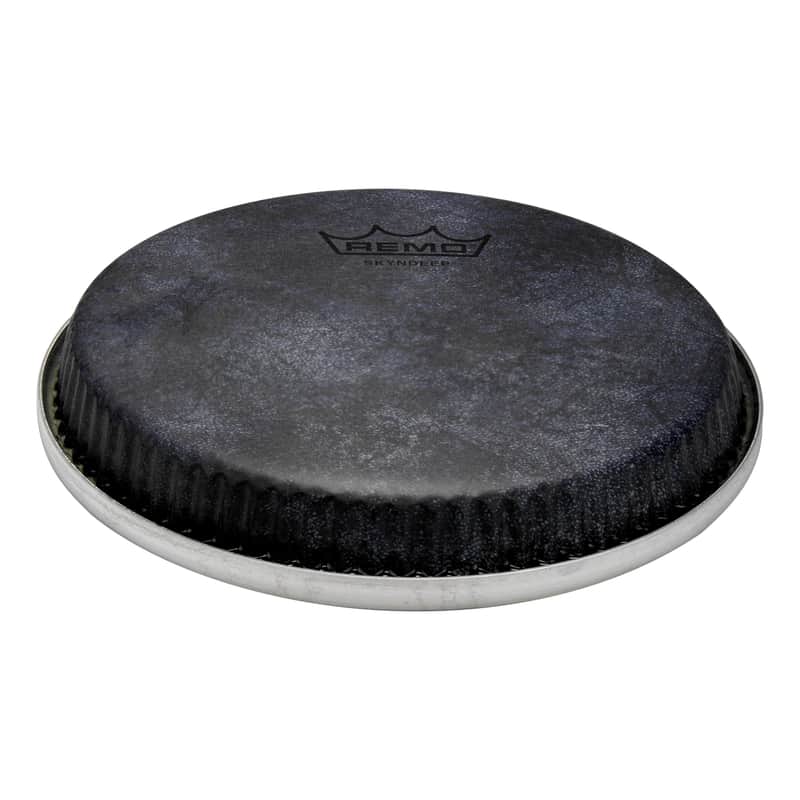 Remo R-Series, Low Collar, Skyndeep Bongo Drumhead - Black Calfskin Graphic, 8.50" image 1
