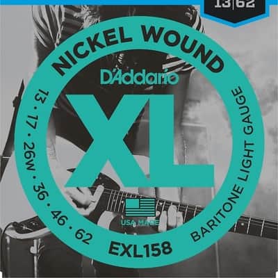 D'Addario EXL158 Nickel Wound Baritone Electric Guitar Strings, Light Gauge