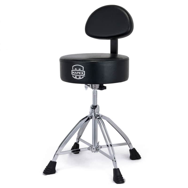 Drum Stool Mapex Spindle Adjustment With Back Rest And Round Top T870 image 1