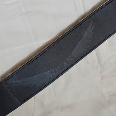 DEAN Sheepskin Black Leather GUITAR Strap NEW - Logo - 2.5" wide image 2