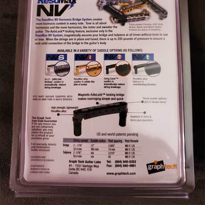 Graph Tech ResoMax NVS Harmonic Bridge System for 6mm Posts, Black Nickel, PSU-8863-BN image 2