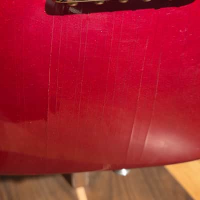 Vintage 1962 1 Owner Fender Stratocaster Slab Board Brazilian Rosewood Fretboard Candy Apple Red Refin w/ OHSC image 11