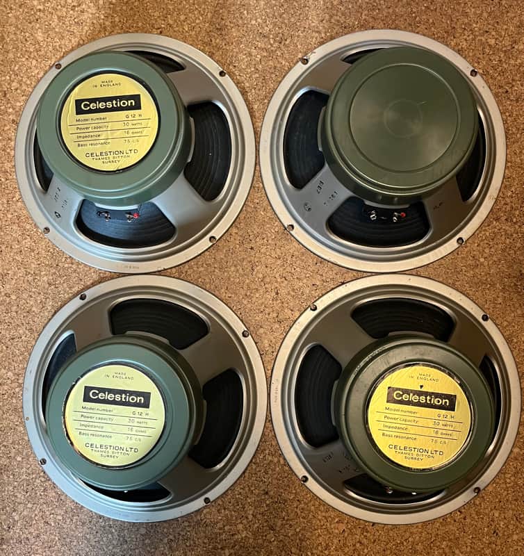 Celestion 1971 Thames Ditton G12H T1281 Pre-Rola Pulsonic 102 014 - QUAD! image 1