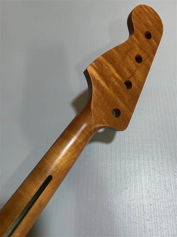 30inch 20fret Rosewood Short Scale Fretless Roasted Flame Maple Bass guitar neck heel width :56.5-57.5mm. image 1