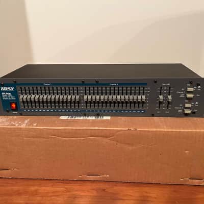 Ashly GQX series model 1502 15 band graphic equalizer - USA made - dark grey - original owner and packaging image 1