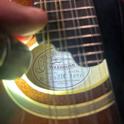 Washburn Jethro Burns M-3 SBR 1974 - Brown Sunburst image 8
