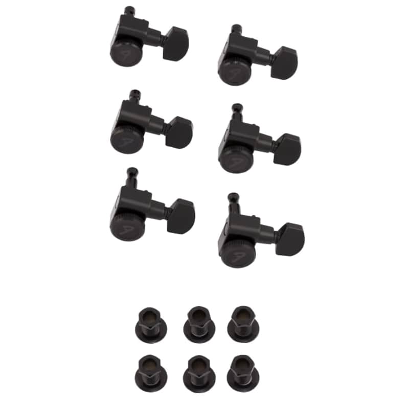 Fender Locking Stratocaster®/Telecaster® Staggered Tuning Machines (Black) (6) image 1