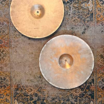 Vintage Zildjian New Beat 14” Hihats TIGHT DRY Versatile! Amazing Tone 1044 1450 g Don’t Pay $520! image 2