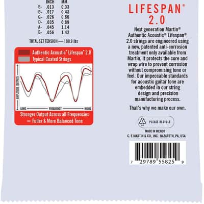Martin MA550T Lifespan 2.0 Treated Acoustic Strings Medium, 13-56 image 2