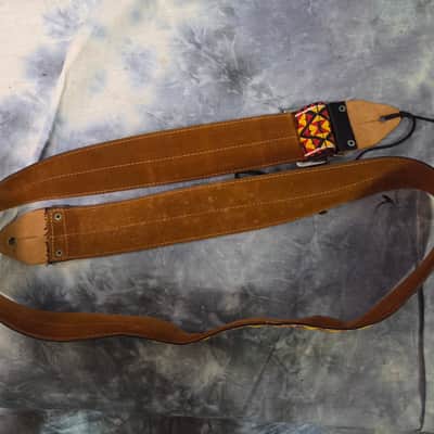 Vintage RARE 1960's Crest of Japan ACE Style Multi Color Hippie Style Hendrix Clapton Guitar Bass Banjo Strap Metal Buckle Headstock Cord image 10