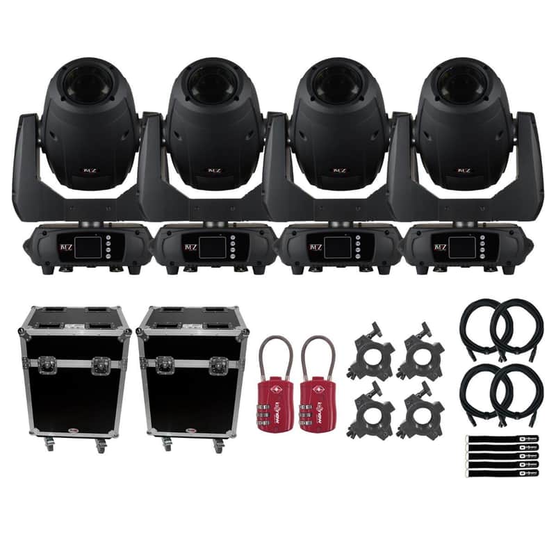 JMAZ Lighting JZ3027 Attco Spot 250Z DMX LED Moving Head Light Fixtures 4 Pack image 1